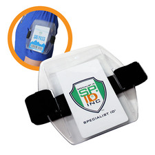 2 Pack- Specialist ID Armband Badge Holder w/ Small Elastic Band for Thin Arms