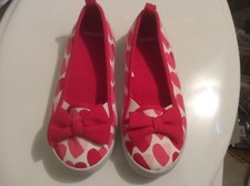 Gymboree HEART/BOW Print Slip On Sneaker Ballet Flat Style NWOT Size 12 Girls