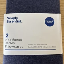 Set Of 2 Simply Essential Standard/Queen Jersey Pillowcases - Denim