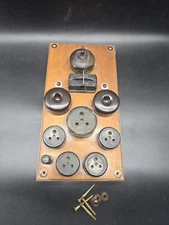 Vintage 1940s Switches Plug Sockets With Red Light Indicator 17x32cm Switchboard