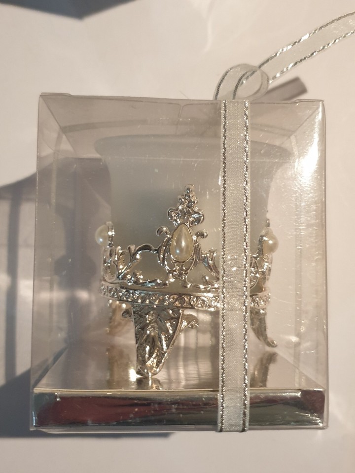 Silver Metal Wedding Tea Light Candle Holder Pair Centre Table