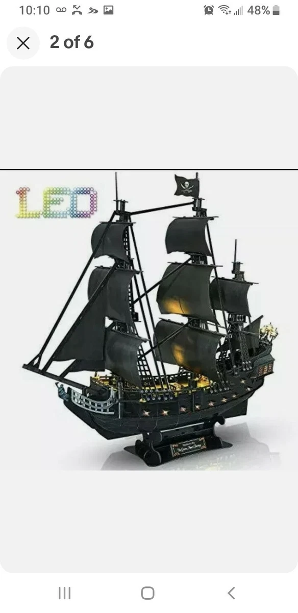 CubicFun LED 340 Piece Pirate Ship 3D Puzzle Queen Anne