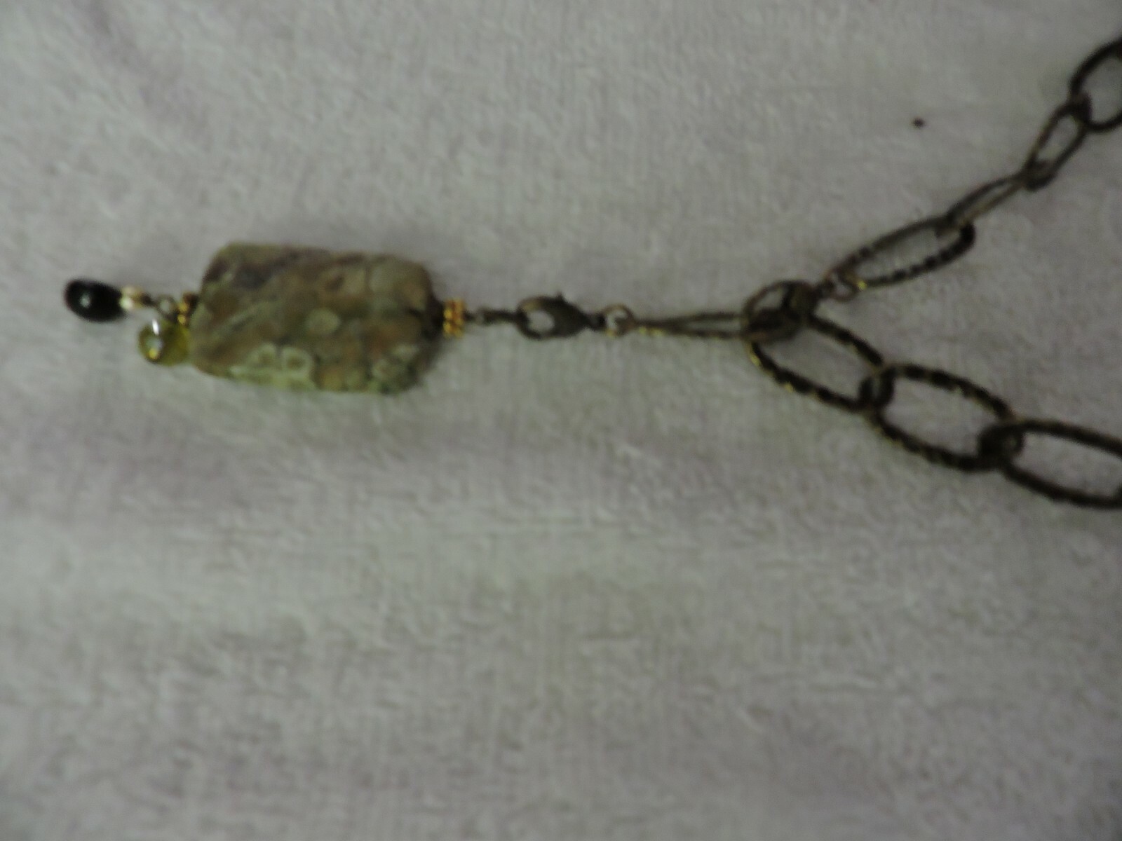 CHAIN NECKLACE WITH RETANGULAR MARBLED STONE 15.5… - image 12
