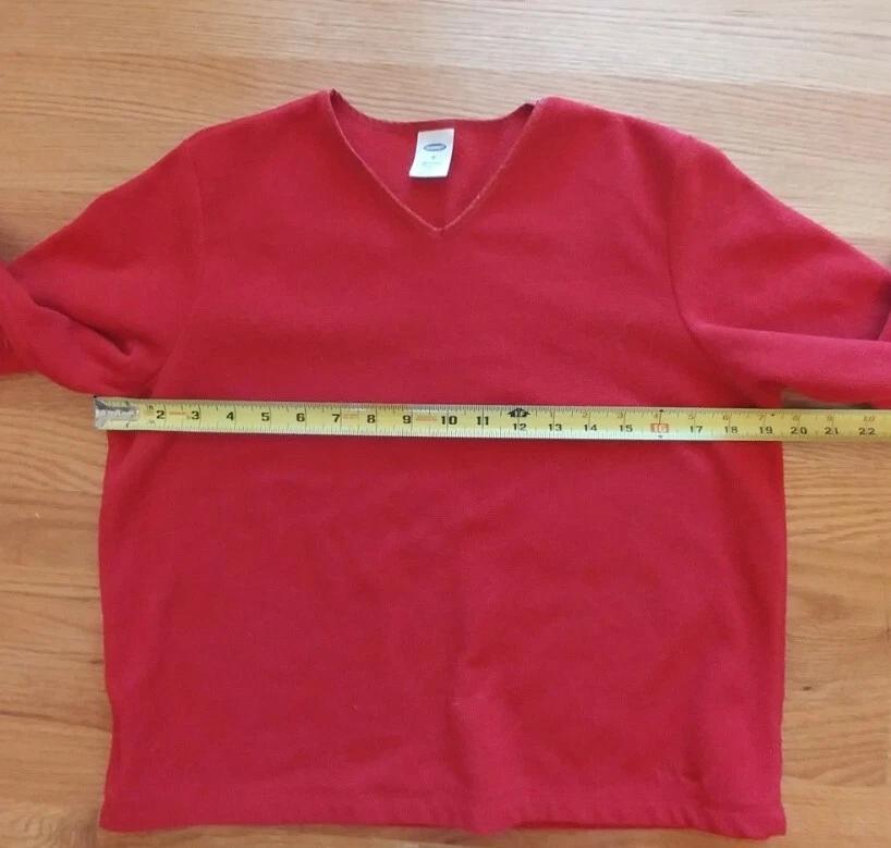Old Navy Girls Size Large Red Fleece V-neck Pullover Sweat Shirt size 16 - Image 4 of 4