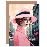 Pariser Rosa Retro-Mode Schick Geburtstagskarte