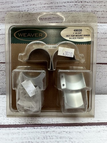 WEAVER Scope Rings - 1 in. Hi Ext - Detach Top Mount Rings - Silver Finish - Picture 5 of 5