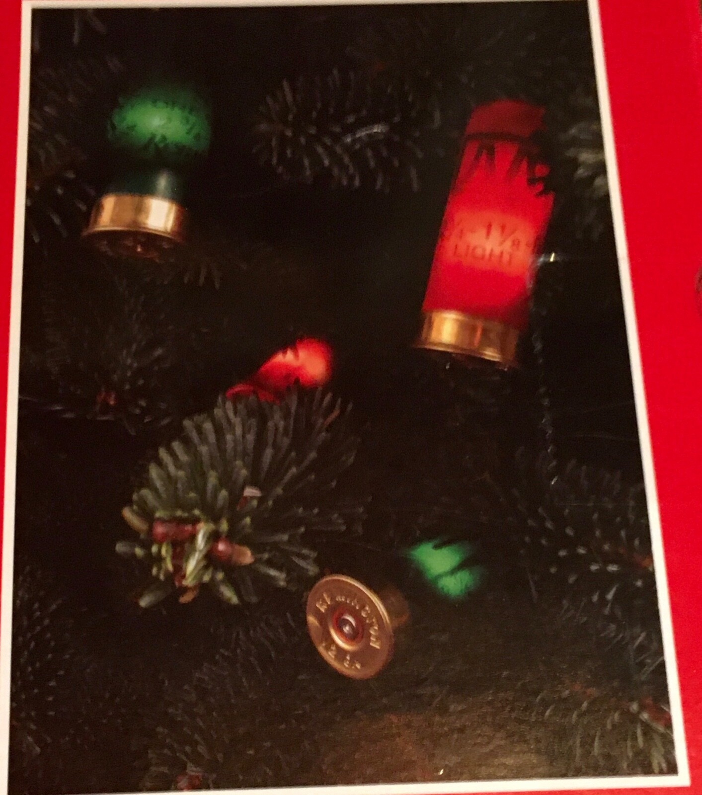 Jingle bells Shotgun shells Christmas lights string of 10 red and green