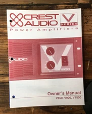 Crest Audio V Series V450 V900 V1500 Amplifier Owner / User Manual *Original*