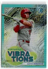 2022 Bowman Virtuosic Vibrations Aqua Refractor Austin Hendrick 044/125 #VV-9