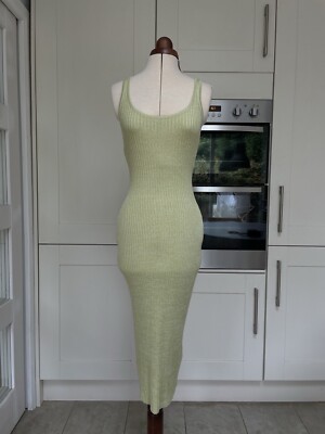 strapless open back dress Elora Ribbed Midi Dress in Noir Black main image 1