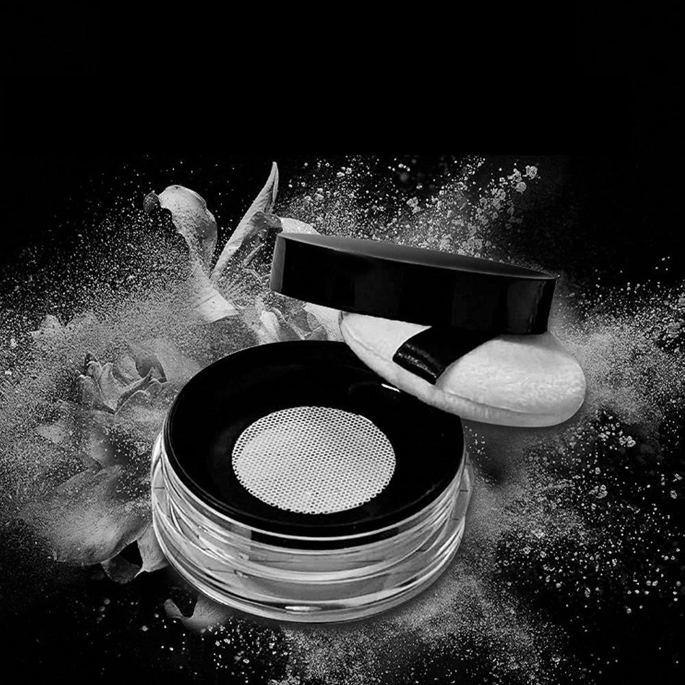 Powder jar with puff new arrivals