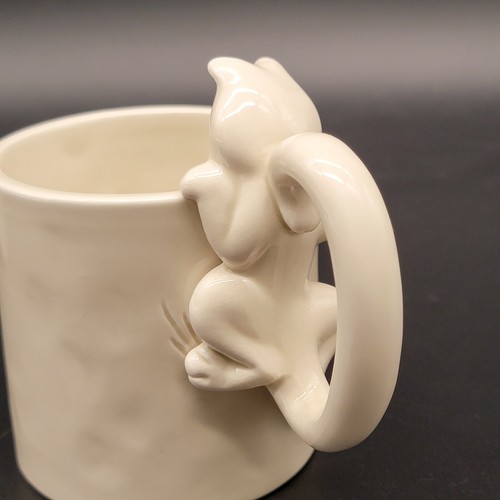 Vtg Set Of 4 Fitz & Floyd Catnap Mug Ceramic Cat and Fish Coffee Tea Cups Beige - Picture 2 of 20