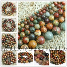 4mm 6mm 8mm 10mm 100 Natural Picasso Jasper Gemstones Round Beads 15" AAA