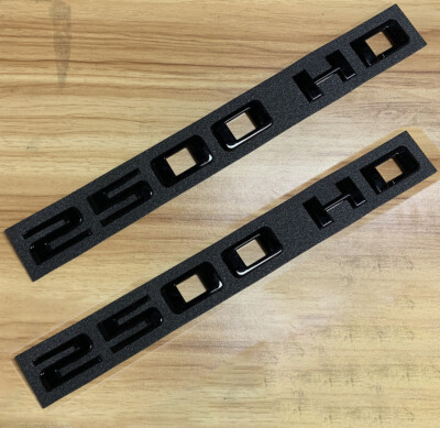 #ad 2PC Gloss Black 2500 HD Emblem Nameplate 2019 2022 2500HD Badge 84806909 $33.59
