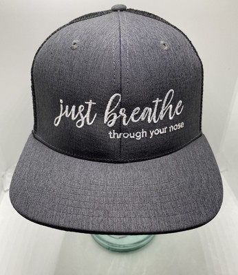  Just Breathe Through Your Nose  Mesh Back Baseball Hat Adjustable SnapBack Cap
