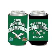 Philadelphia Eagles NFL RETRO Kelly Green 2X SB LIX Champions 12oz Can Coolie
