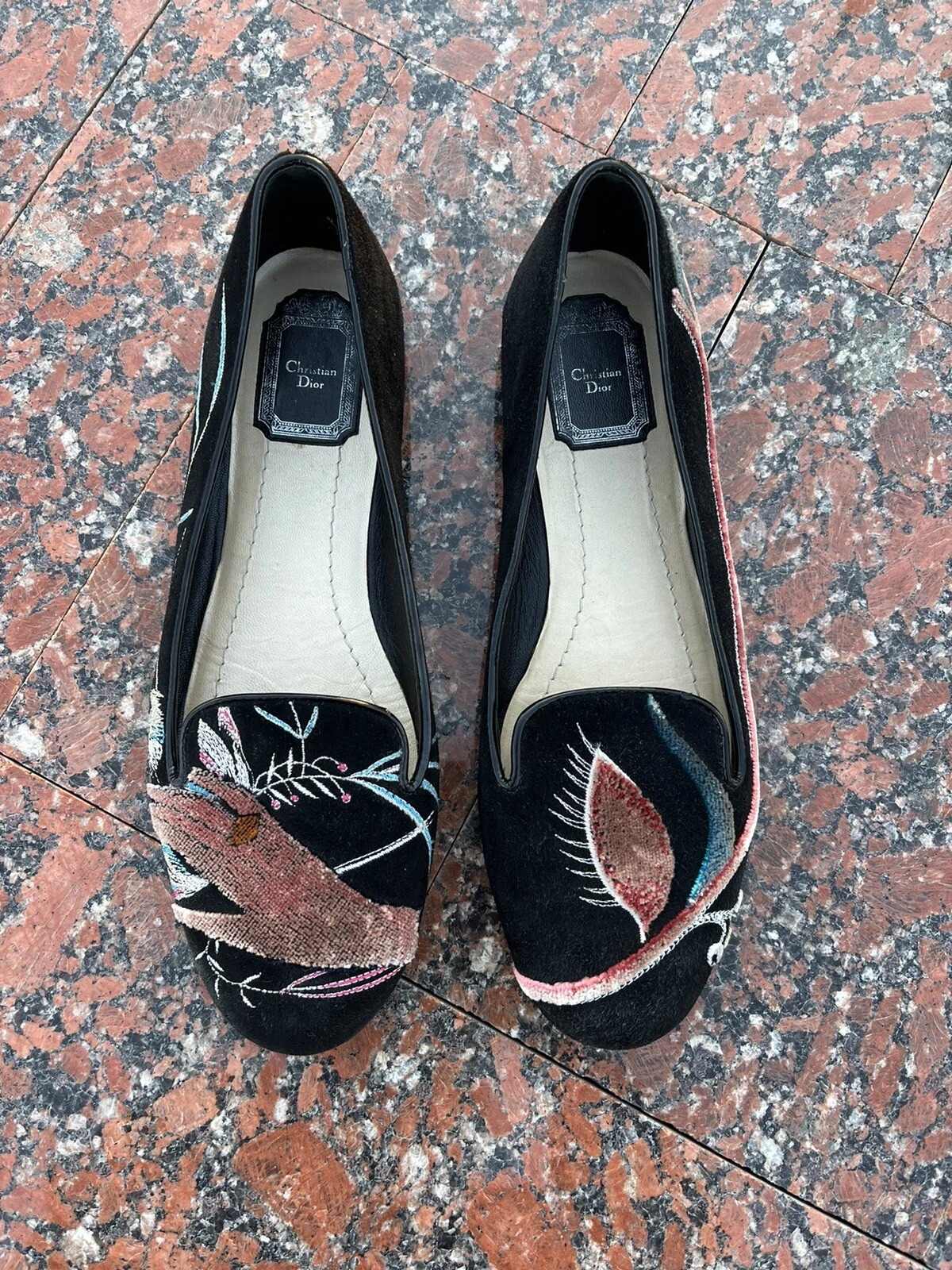 Chaussures femme ballet velours Christian Dior 39,5/US 8,5