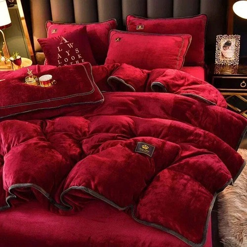 Milk Velvet Duvet Cover Set with Sheet, Quilt Cover, Pillowcases -