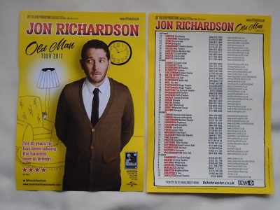 JON RICHARDSON Live Event ''Old Man'' Tour UK & Irland 2017 Tour Promo Flyer x 2