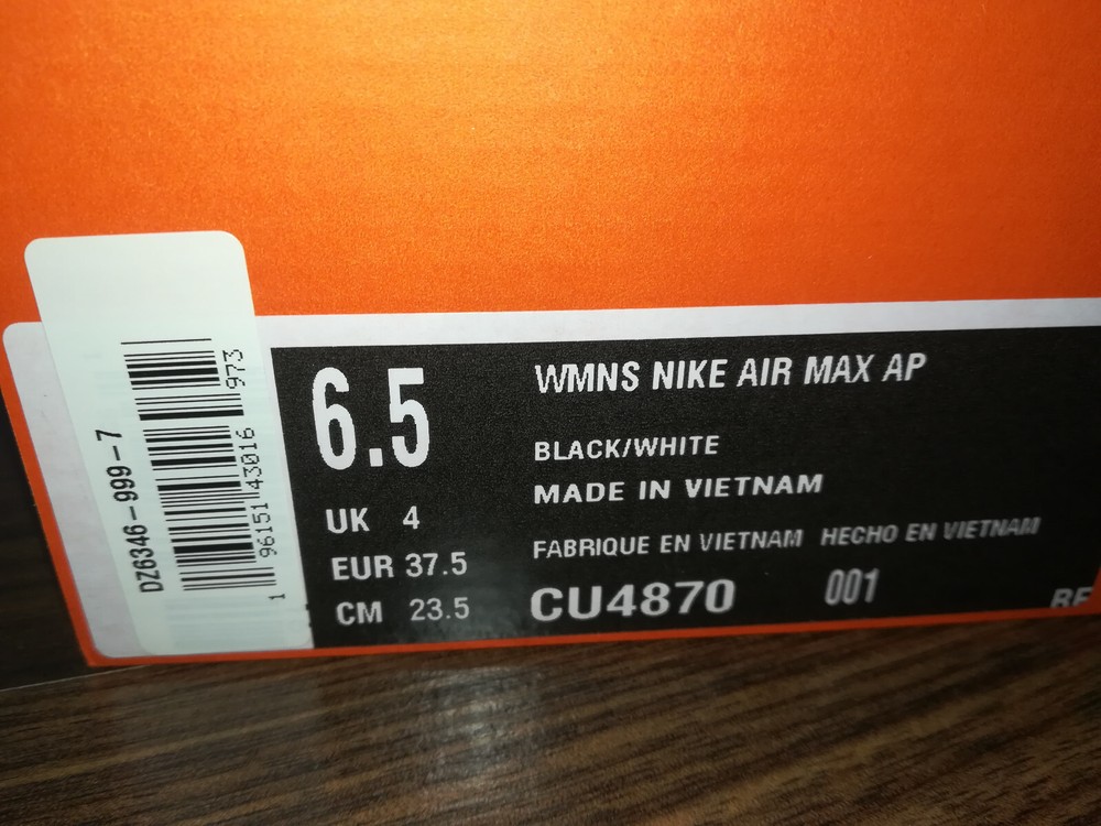 Nike Damen Schuhe Air Max AP CU4870-001 Sneaker Sport Laufen Gym Yoga Neu 37,5 Thumbnail 2