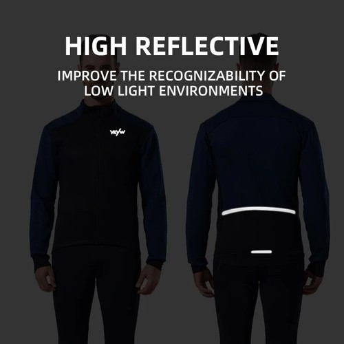 YKYWBIKE Men Cycling Jacket Winter Thermal Fleece Bicycle Tops Waterproof 0°C - Picture 9 of 58