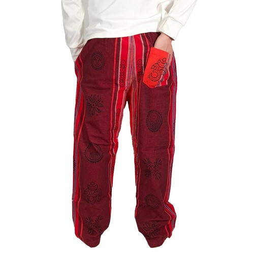 Mens Cream Bohemian Pants Cotton Hippie Boho Yoga Comfy Summer Hippy Sustainable - Picture 2 of 12