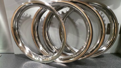4 Brand New Boxed 13 Stainless Steel Wheel Trim Ring Embellishers Classic Cars Ebay