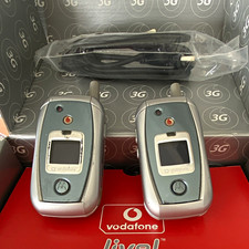 2 Motorola V980 Silver Vodafone 3G Flip Phone 0.3MP Camera w/ Charger