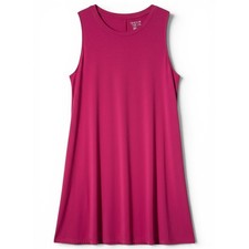 Time and Tru Swing Dress Women XL Hot Pink Barbiecore Casual Summer Pockets
