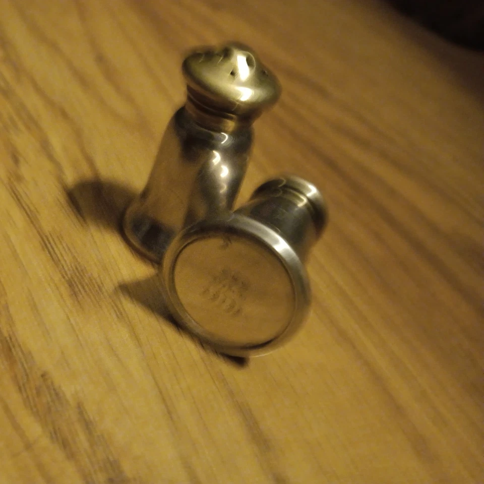 Lote de 2 mini saleros y pimenteros Gorham vintage de plata esterlina con mono "S" Foto 2 de 4