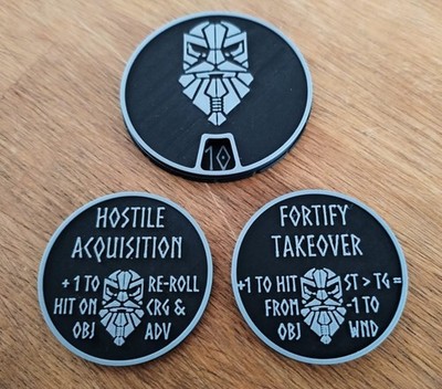 Warhammer 40k Votann Compatible Yield Point and Status Trackers. Custom colours.