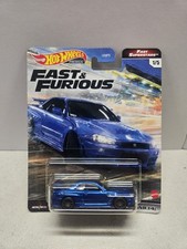 Hot Wheels Fast & Furious 1:64 Nissan Skyline GTR (BNR34) Blue Diecast Car