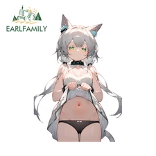 EARLFAMILY Loli Anime Car Sticker Bumper Artistic Trunk Rearview Mirror Decal