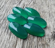 AAA Natural Green Onyx Cabochon Long Oval Shape Loose Gemstone