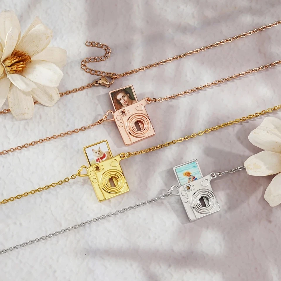 Collar Cámara con Colgante Fotografía Personalizado Recuerdo Memoria Regalo Foto 3 de 4