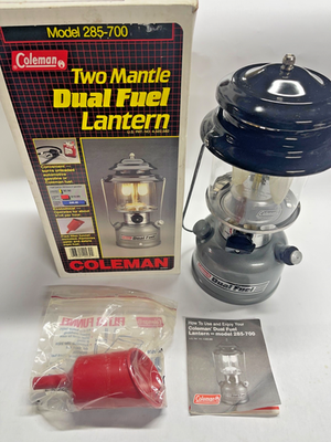 #ad #ad VINTAGE COLEMAN DUAL FUEL 2 Mantle LANTERN 285 700 w box funnel instructions $69.99