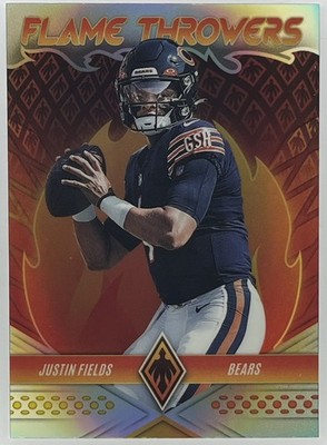 2022 Panini Phoenix Justin Fields #FT-24 Flame Throwers Chicago Bears NFL