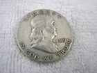 1949 P Ben Franklin US Half Dollar, 90% Silver, Circulated ungraded