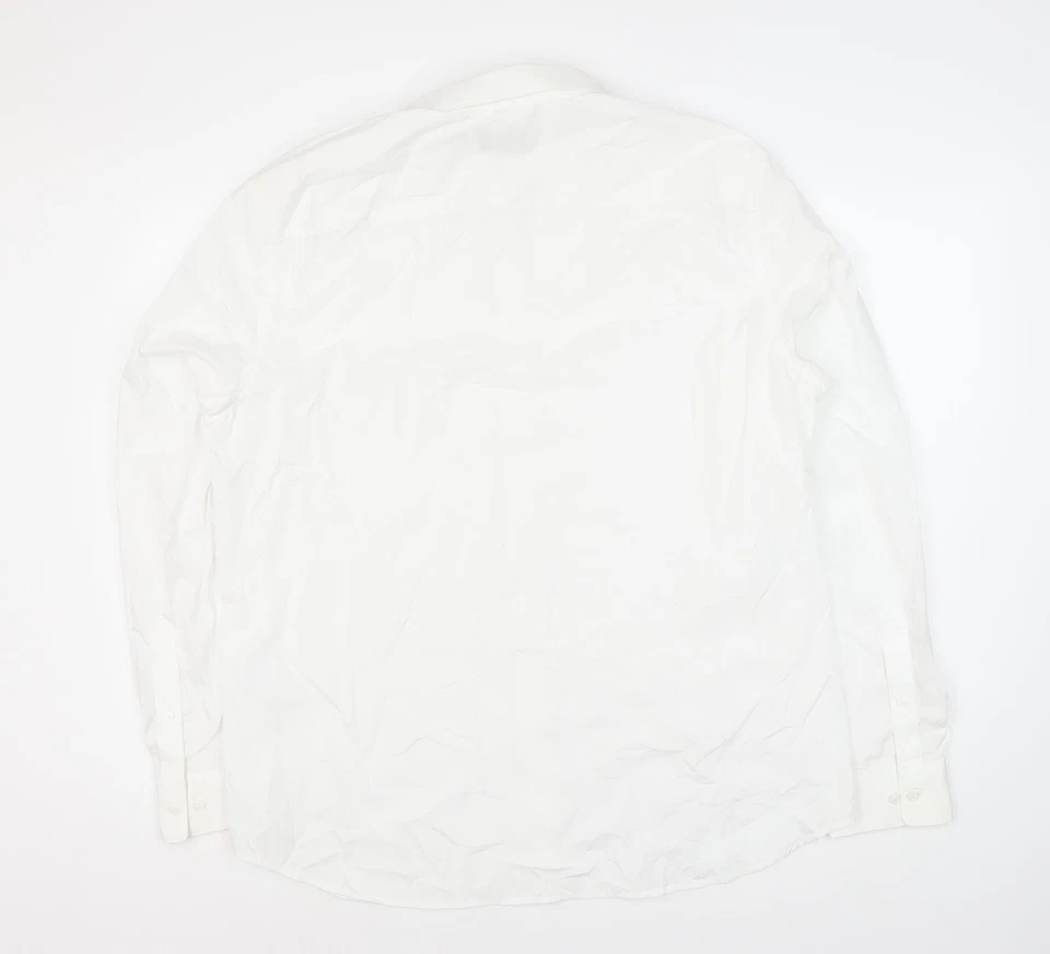H&M Men's White Regular Fit Dress Shirt - Size L — 第 2/4 张图片