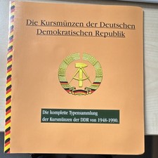 DDR Kursm&uuml;nzen Typensammlung 1948&ndash;1990 im Album, Aluminium, Staatswappen
