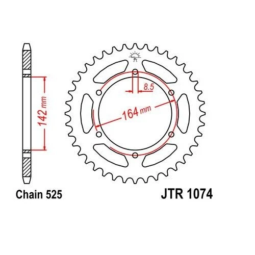 Piñón trasero de acero 44T para Street HYOSUNG GT650 R 2009-2015 JTR1074.44 Foto 2 de 4