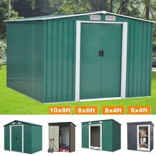Outdoor Storage Metal Garden Roof Storage Shed 6x 4ft/ 8x 6ft/10x 8ft WITH BASE