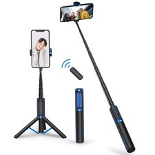 Selfie Stick Tripod, 3-in-1 Extendable Aluminum Phone Tripod with Detachable ...