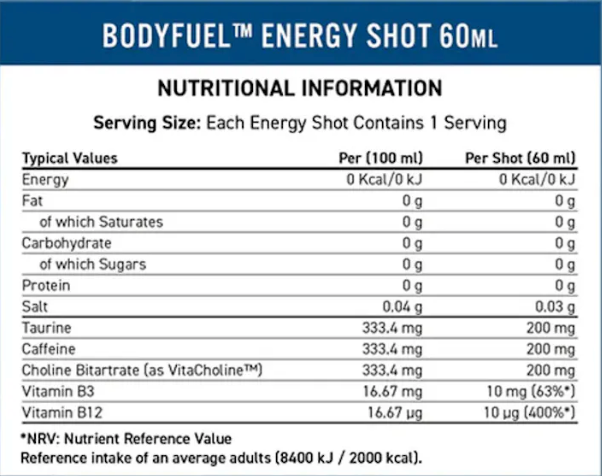 Applied Nutrition Body Fuel Energy Shots 12 x 60ml - Out of Date