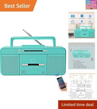 Portable Retro Stylish Cassette Player Recorder Boombox with Bluetooth,USB,AM...