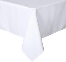 Rectangle Tablecloth - 60 X 84 Inch - Stain and Wrinkle Resistant Washable Polye