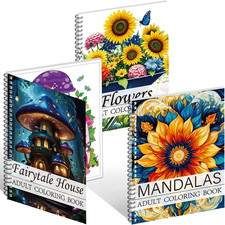 Adult Coloring Book Set of 3 - Coloring Books for Women Relaxation