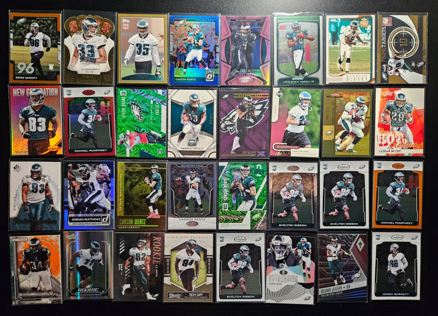 (106) Philadelphia Eagles Every Card Is A Rookie Auto Patch Or Serial Numbered