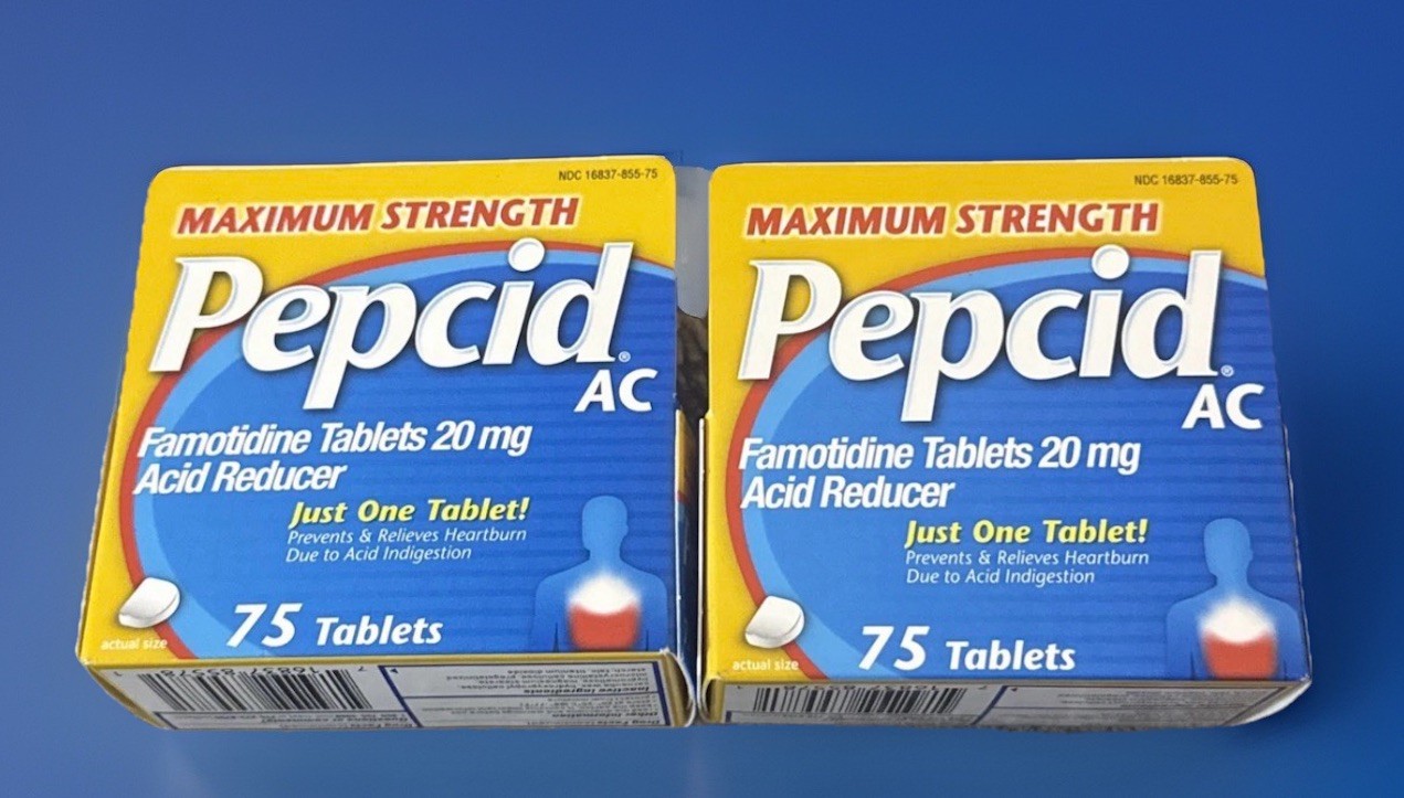 2 Pack 75 X2 Count Each PEPCID AC Digestive Treatment Tablet Maximum Strength