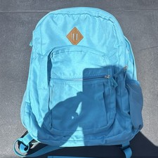 Lightweight Blue Basic Backpack w/Bottle Pockets Padded Straps